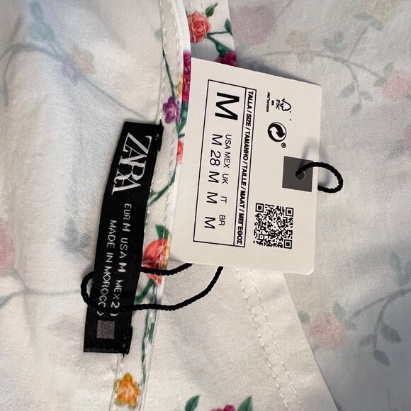 NEW Zara Crop top with Flutter Sleeves, Size M - Picture 16 of 16